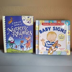Matthew Reinhart Lot Of 2 Pop Up Books Nursery Rhymes & Baby Signs Colorful